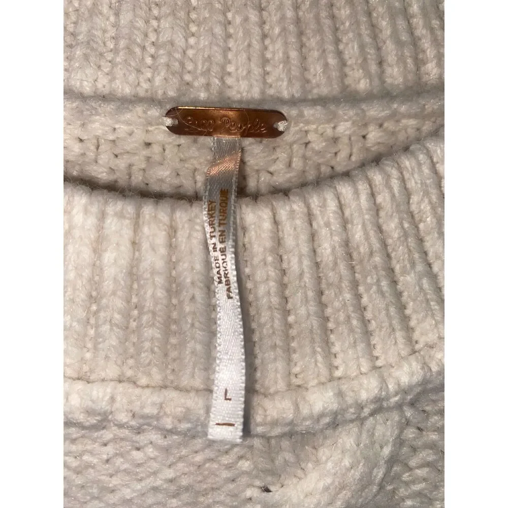 Free People Cream Cable Knit Sweater - Picture 3 of 7